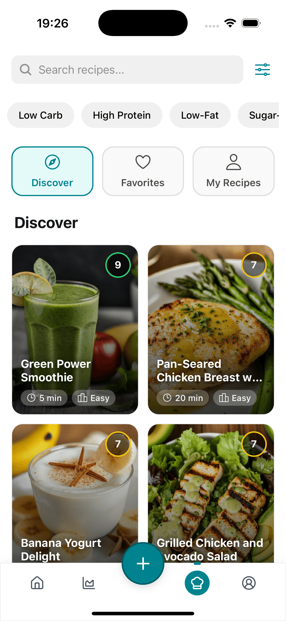 AI-generated recipe with step-by-step cooking instructions and nutritional information in Yammmi app