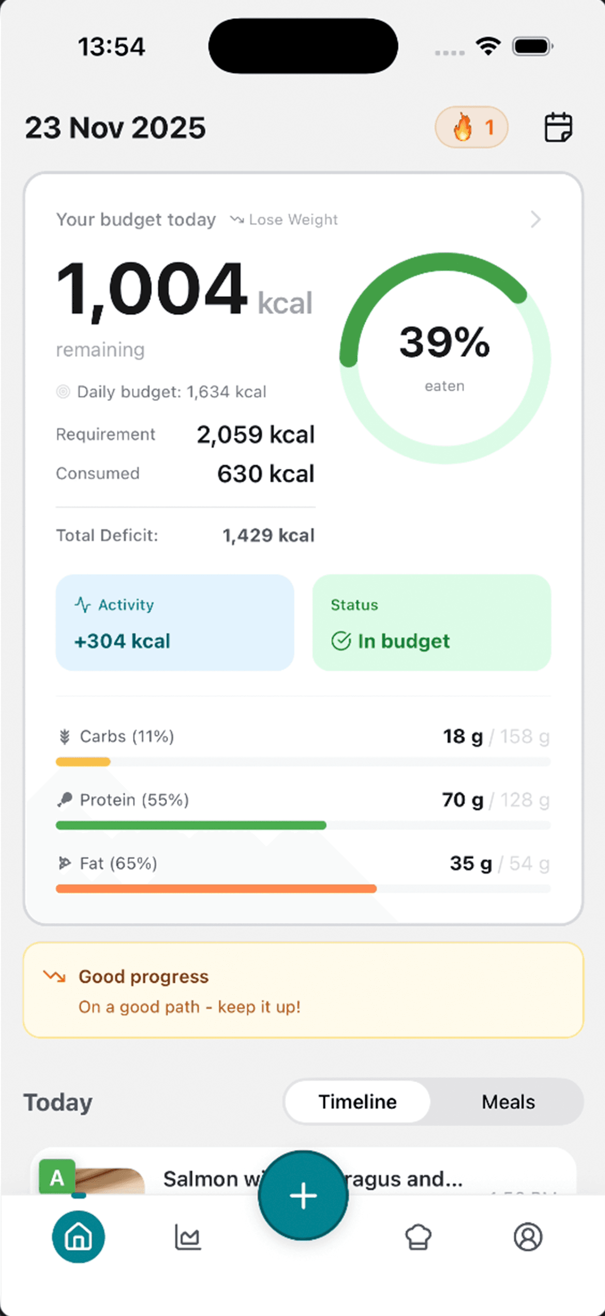 AI-generated recipe with step-by-step cooking instructions and nutritional information in Yammmi app